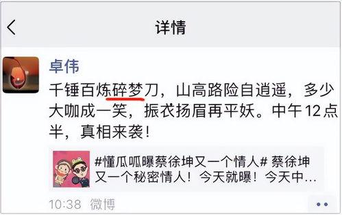 蔡徐坤最新爆料卓伟视频,揭秘娱乐圈真相